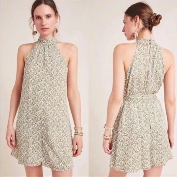Anthropologie Maddie High Neck Belted Romper Size Small - Picture 1 of 9
